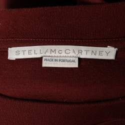 Pre Owned Stella McCartney Burgundy Cotton Knit Smocked Detail Sweatshirt M