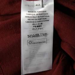 Pre Owned Stella McCartney Burgundy Cotton Knit Smocked Detail Sweatshirt M
