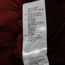 Pre Owned Stella McCartney Burgundy Cotton Knit Smocked Detail Sweatshirt M