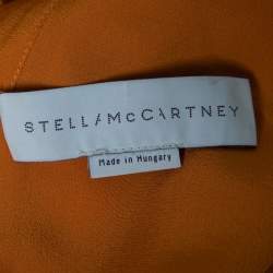 Pre Owned Stella McCartney Orange Silk Gathered Detail Button Front Blouse S
