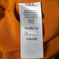 Pre Owned Stella McCartney Orange Silk Gathered Detail Button Front Blouse S