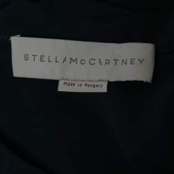 Pre Owned Stella McCartney Navy Blue Silk Chiffon Short Sleeve Top M