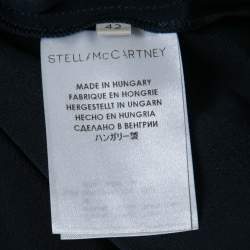 Pre Owned Stella McCartney Navy Blue Silk Chiffon Short Sleeve Top M