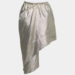 Stella McCartney Gold Lurex Gathered Brynn Asymmetrical Skirt S