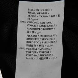 Pre Owned Stella McCartney Black Cotton Fringe Embroidered Oversized Hoodie S