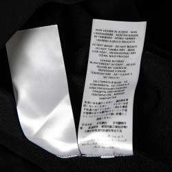 Pre Owned Stella McCartney Black Cotton Fringe Embroidered Oversized Hoodie S