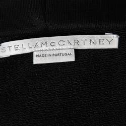 Pre Owned Stella McCartney Black Cotton Fringe Embroidered Oversized Hoodie S