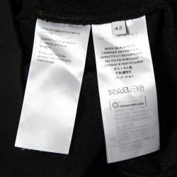 Pre Owned Stella McCartney Black Cotton Fringe Embroidered Oversized Hoodie S