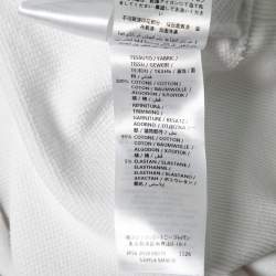 Pre Owned Stella McCartney White Logo Printed Cotton Cropped Hoodie M