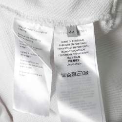 Pre Owned Stella McCartney White Logo Printed Cotton Cropped Hoodie M