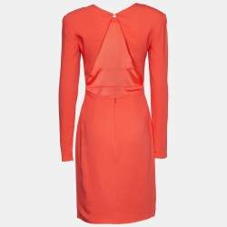 Pre Owned Stella McCartney Neon Pink Crepe Back Cut-Out Detail Sheath Dress S