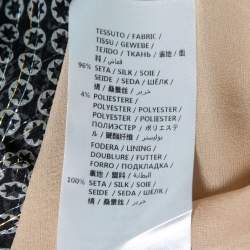 Stella McCartney Black Monochrome Printed Silk Top S
