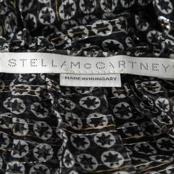 Stella McCartney Black Monochrome Printed Silk Top S