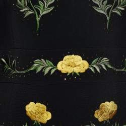 Pre Owned Stella McCartney Black Crepe Floral Embroidered Gown M