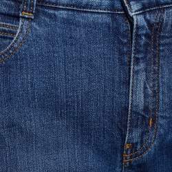 Pre Owned Stella McCartney Navy Blue Wild Cat Embroidered Tapered Jeans M