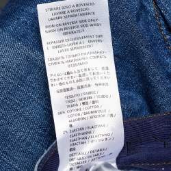 Pre Owned Stella McCartney Navy Blue Wild Cat Embroidered Tapered Jeans M