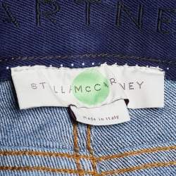 Pre Owned Stella McCartney Navy Blue Wild Cat Embroidered Tapered Jeans M