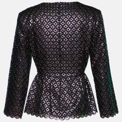 Pre Owned Stella McCartney Black Cutwork Peplum Top S