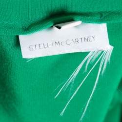 Pre Owned Stella McCartney Green Silk Key-Hole Long-Sleeve Top L
