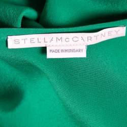 Pre Owned Stella McCartney Green Silk Key-Hole Long-Sleeve Top L