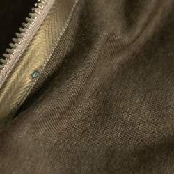 Pre Owned Stella McCartney Olive Green Linen Zip-Detail Top S