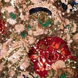 Pre Owned Stella McCartney Brown Sequin Embellished Silk Tie Detail Mini Skirt S