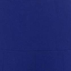 Pre Owned Stella McCartney Blue Wool-Crepe Belted Midi Skirt M