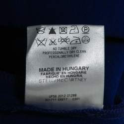 Pre Owned Stella McCartney Blue Wool-Crepe Belted Midi Skirt M