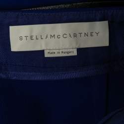 Pre Owned Stella McCartney Blue Wool-Crepe Belted Midi Skirt M