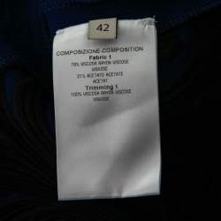 Pre Owned Stella McCartney Blue Embroidered Crepe Long Sleeve Top M