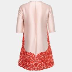 Pre Owned Stella McCartney Light Pink Floral-Embroidered Mini Dress S