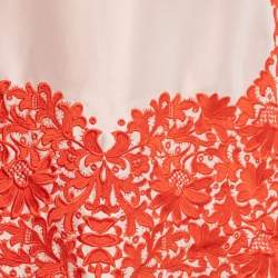 Pre Owned Stella McCartney Light Pink Floral-Embroidered Mini Dress S