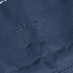 Pre Owned Stella McCartney Navy Blue Cotton & Linen Zip-Front Jacket M