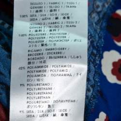 Pre Owned Stella McCartney Navy Blue Silk & Textured Cutout Asymmetric Midi Dress S