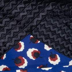 Pre Owned Stella McCartney Navy Blue Silk & Textured Cutout Asymmetric Midi Dress S