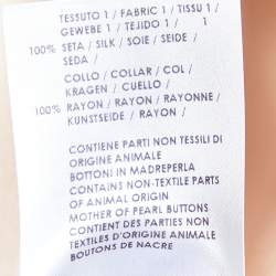 Pre Owned Stella McCartney Pale Pink Silk Crepe Contrast Collar Detail Top M