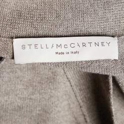 Pre Owned Stella McCartney Grey Knit Button Front Cropped Cardigan XS