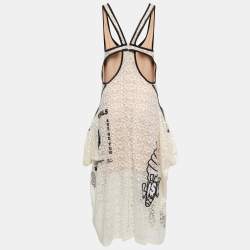 Pre Owned Stella McCartney White Lace Embroidery Detail Sleeveless Midi Dress M