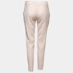 Stella McCartney Pink Textured Wool Tailored Trousers S