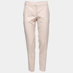Stella McCartney Pink Textured Wool Tailored Trousers S