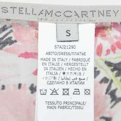 Pre Owned Stella McCartney Pink Floral Printed Cotton Cut-Out Back Detail Maxi Dress S