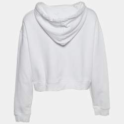 Pre Owned Stella McCartney White Jersey Cropped Hoodie XS