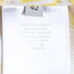 Pre Owned Stella McCartney Yellow Floral Printed Silk Long Sleeve Blouse M