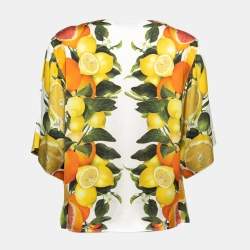 Pre Owned Stella McCartney Multicolor Fruit Print Silk Blouse S