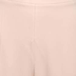Pre Owned Stella McCartney Light Pink Crepe Rib Knit Trimmed Pants M