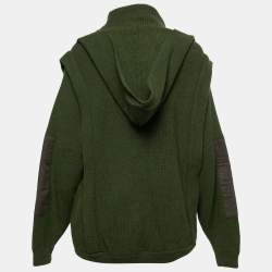 Pre Owned Stella McCartney Green Wool Hooded Cargo Pocket Sweater M