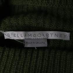 Pre Owned Stella McCartney Green Wool Hooded Cargo Pocket Sweater M