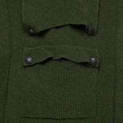 Pre Owned Stella McCartney Green Wool Hooded Cargo Pocket Sweater M