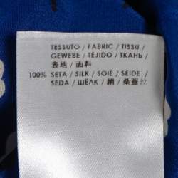 Pre Owned Stella McCartney Blue Floral Printed Contrast Tone Maxi Skirt M