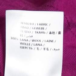 Pre Owned Stella McCartney Purple Wool Straight Cropped Trousers S